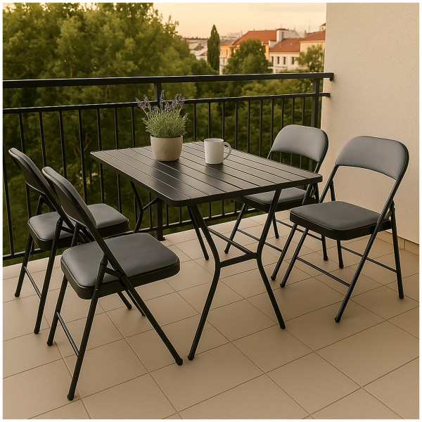 Klappstuhl Wedigo Velvet Grau 4er Set