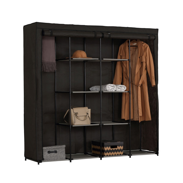 HTI-Living Lena Dunkelgrau Stoffschrank XL