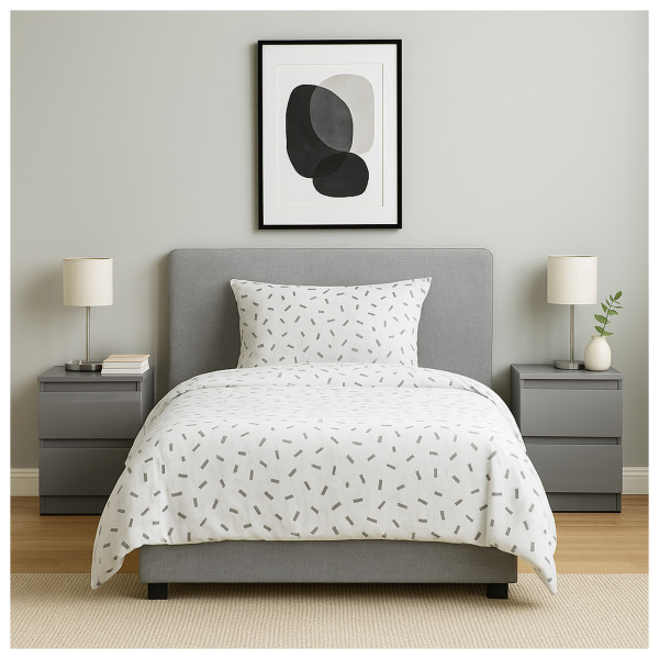 HTI-Living Hochglanz Grau 2er-Set Nachtschrank Kenji