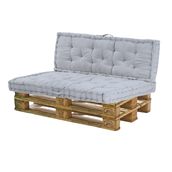 Palettenkissen Set Grau 2-teilig