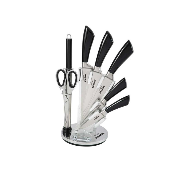 8-tlg. Messerblock Metallic Black