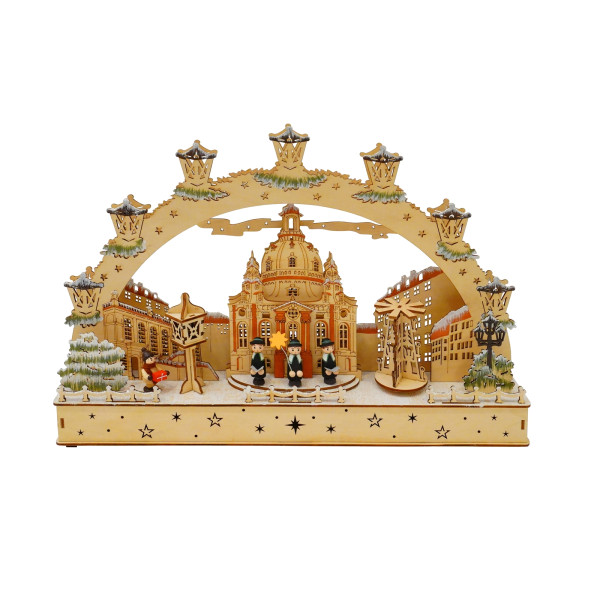 Schwibbogen Kirche mit Sternensinger