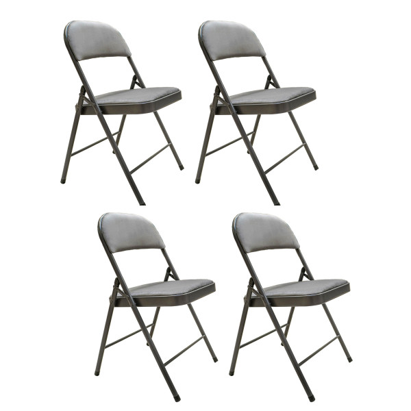 Klappstuhl Dima Velvet Grau 4er-Set
