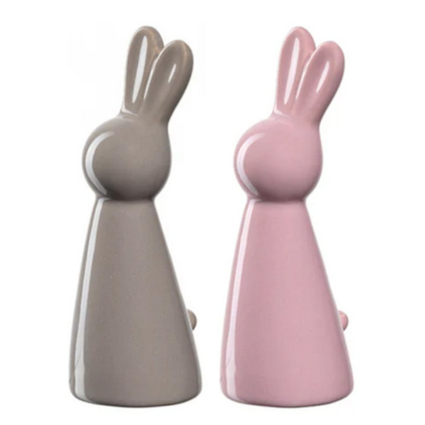 Leonardo Nino Taupe/Rosa Hase 12 cm 2er Set