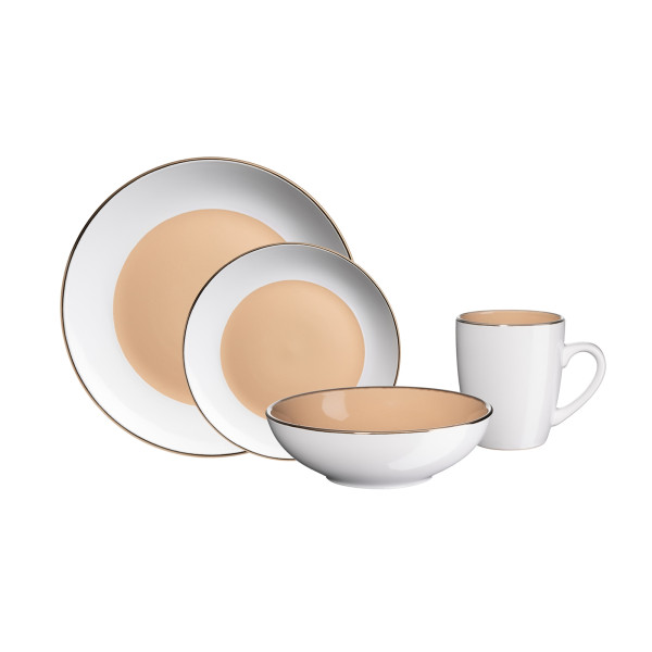 Kombiset 16-tlg. CREME WEISS, WOODEN LIGHT