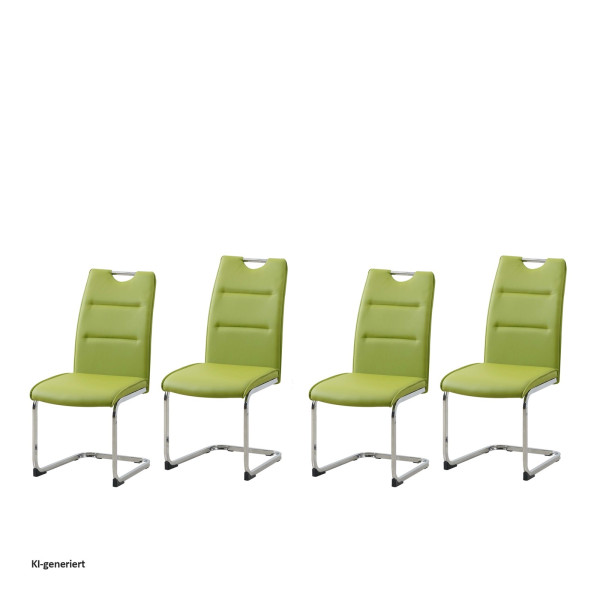 Schwingstuhl DannyC PU Grün 4er Set