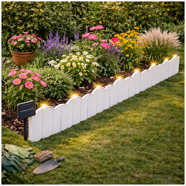 Beetumrandung Nessa Solar, Cloud, 48teilig, weiß