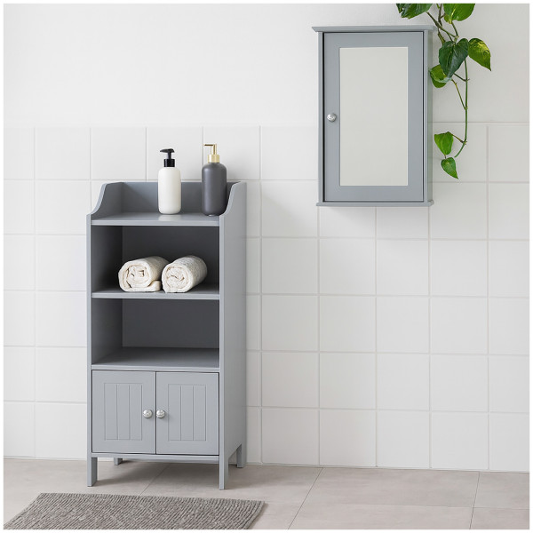 HTI-Living Grau 41 x 85,5 x 36,5 cm Badezimmerschrank mit Ablagen und Türen