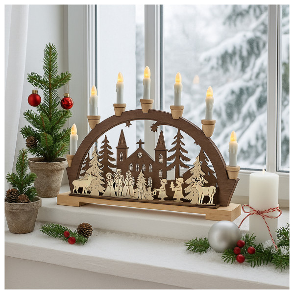 Lichterbogen Sternensänger vor der Kirche Natur