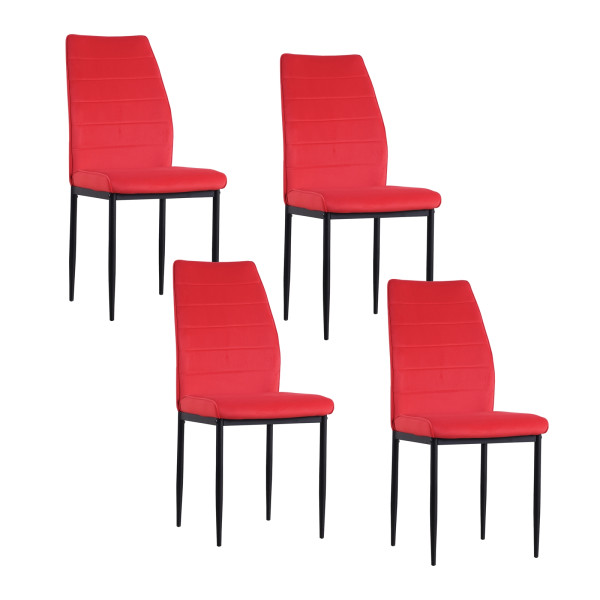 Stuhl Madison Velvet rot 4er Set