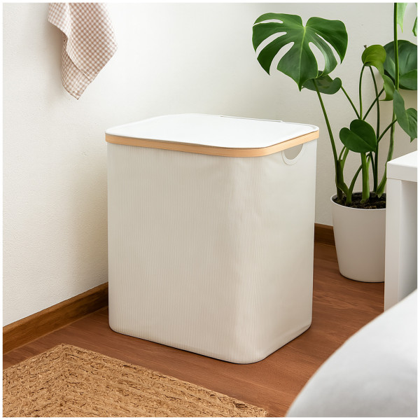 Eckiger Wäschekorb Ilian Weiß