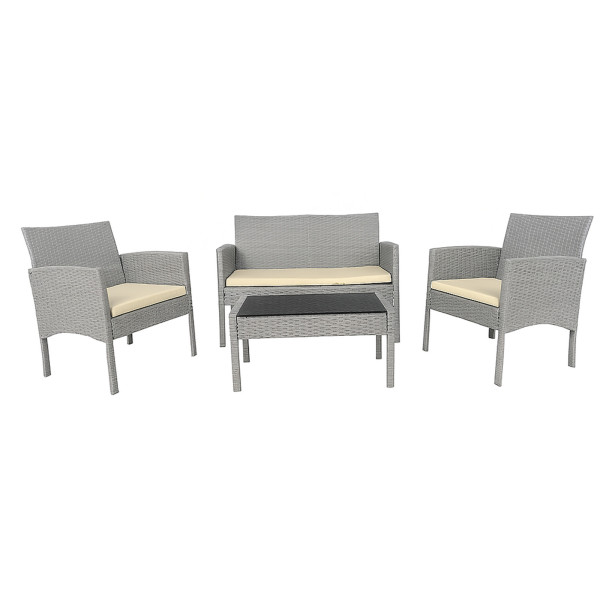 4-teiliges Outdoorset Zita grau/beige Zita