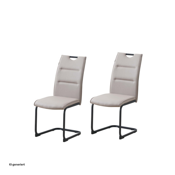 Schwingstuhl DannyP PU Cappuccino 2er Set