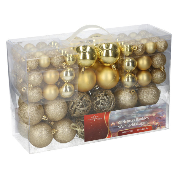 HTI-Living Gold Weihnachtskugel Set, 100 Stück