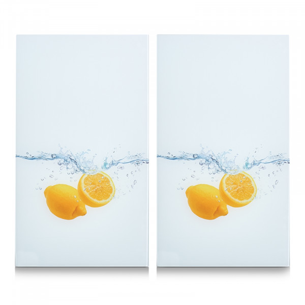 neuetischkultur Lemon Splash Herdabdeckplatten Set 2-tlg., Glas
