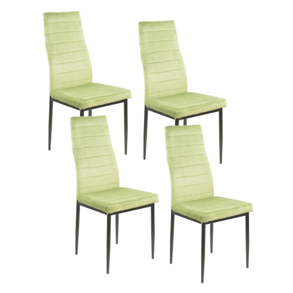 Stuhl Memphis Velvet Hellgrün 4er-Set