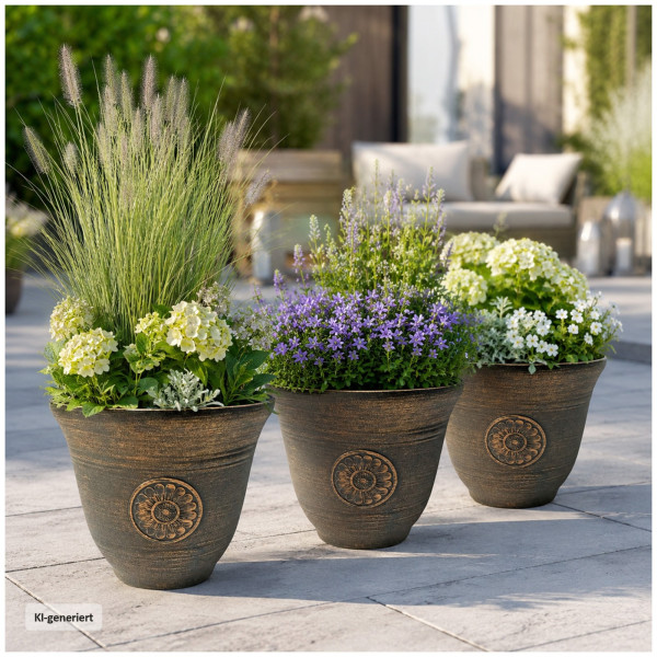 Blumentopfset Nessa, Sonne, 3teilig,