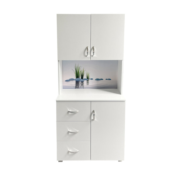 Schrank Blanca Wellness Steine weiß, Motiv