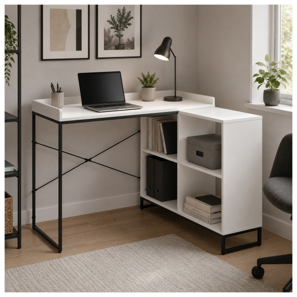 Computertisch Cedrik weiß-schwarz