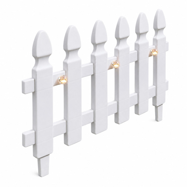 Zierzaun Nessa Solar, Gartenzaun, 20teilig, Weiß