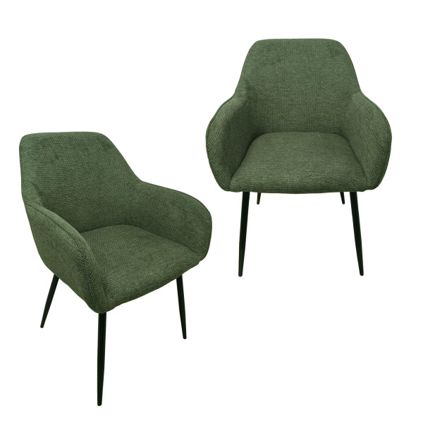 Stuhl Albany grün waffle 2er