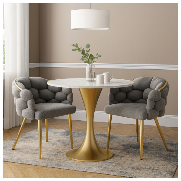 HTI-Living Alsen Gold Grau Stuhl