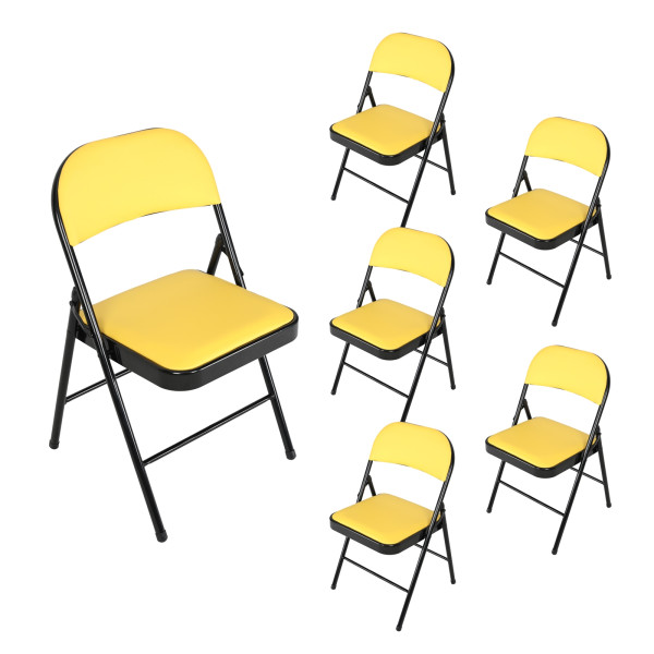 Klappstuhl Wedigo PVC Gelb 6er Set