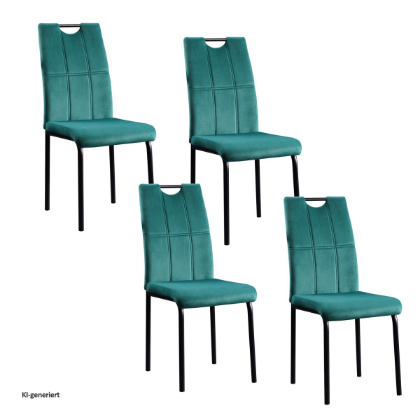 Stuhl Denton Velvet grün 4er Set