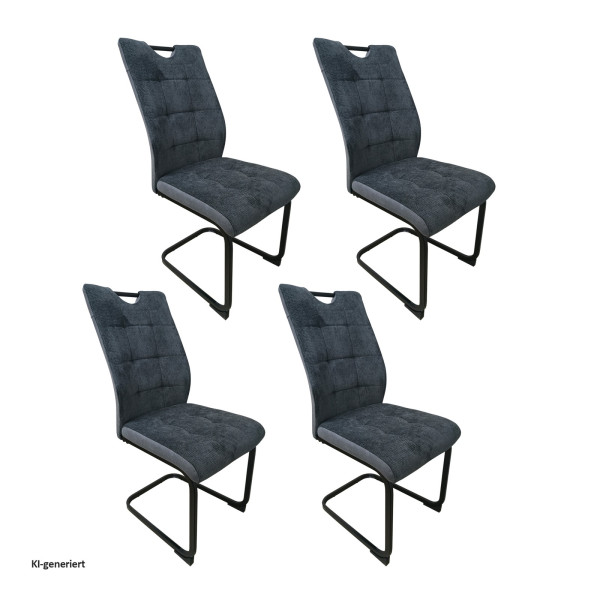 Stuhl Mateo grau 4er Polyester