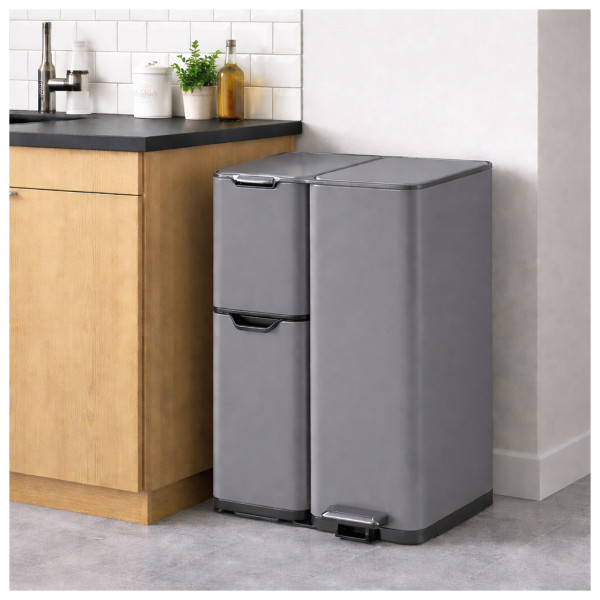 Mülltrennsystem Jannik 60L grau