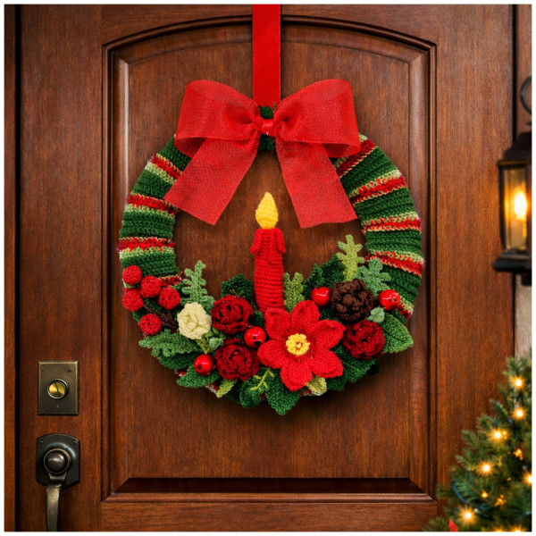 Weihnachtskranz Häkelset DIY 30 cm