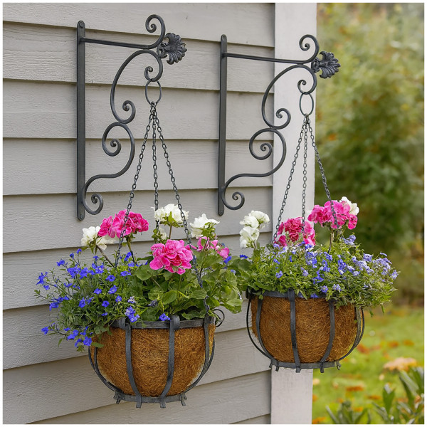 HTI-Living mit Wandhalterung Pflanzkorb zum Hängen 2er Set