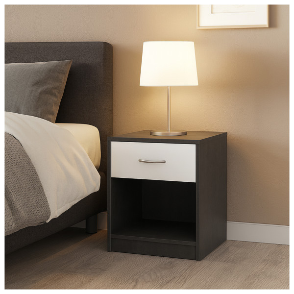 HTI-Living Nina Beton Weiß Nachtschrank mit 1 Schublade