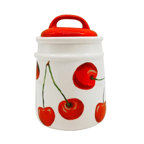 Aufbewahrungsbehälter, Cherry Gemustert Keramik