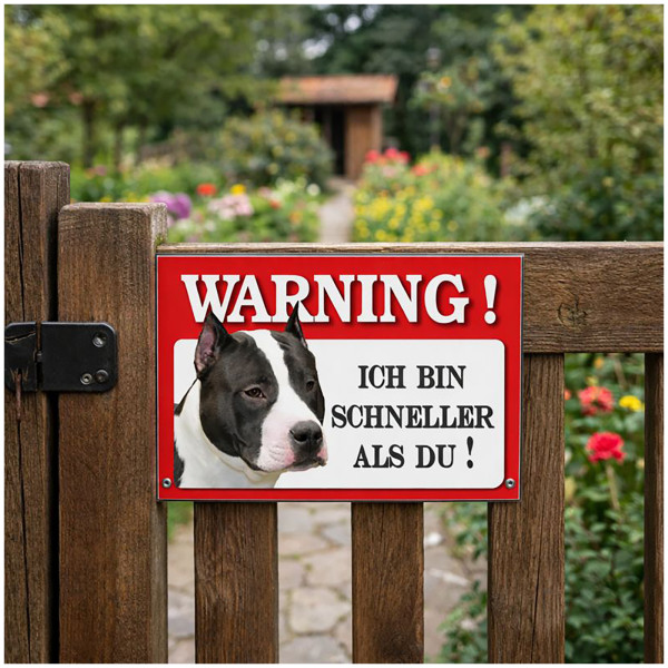 HTI-Line Staffordshire Bullterrier Blechschild Wachhund